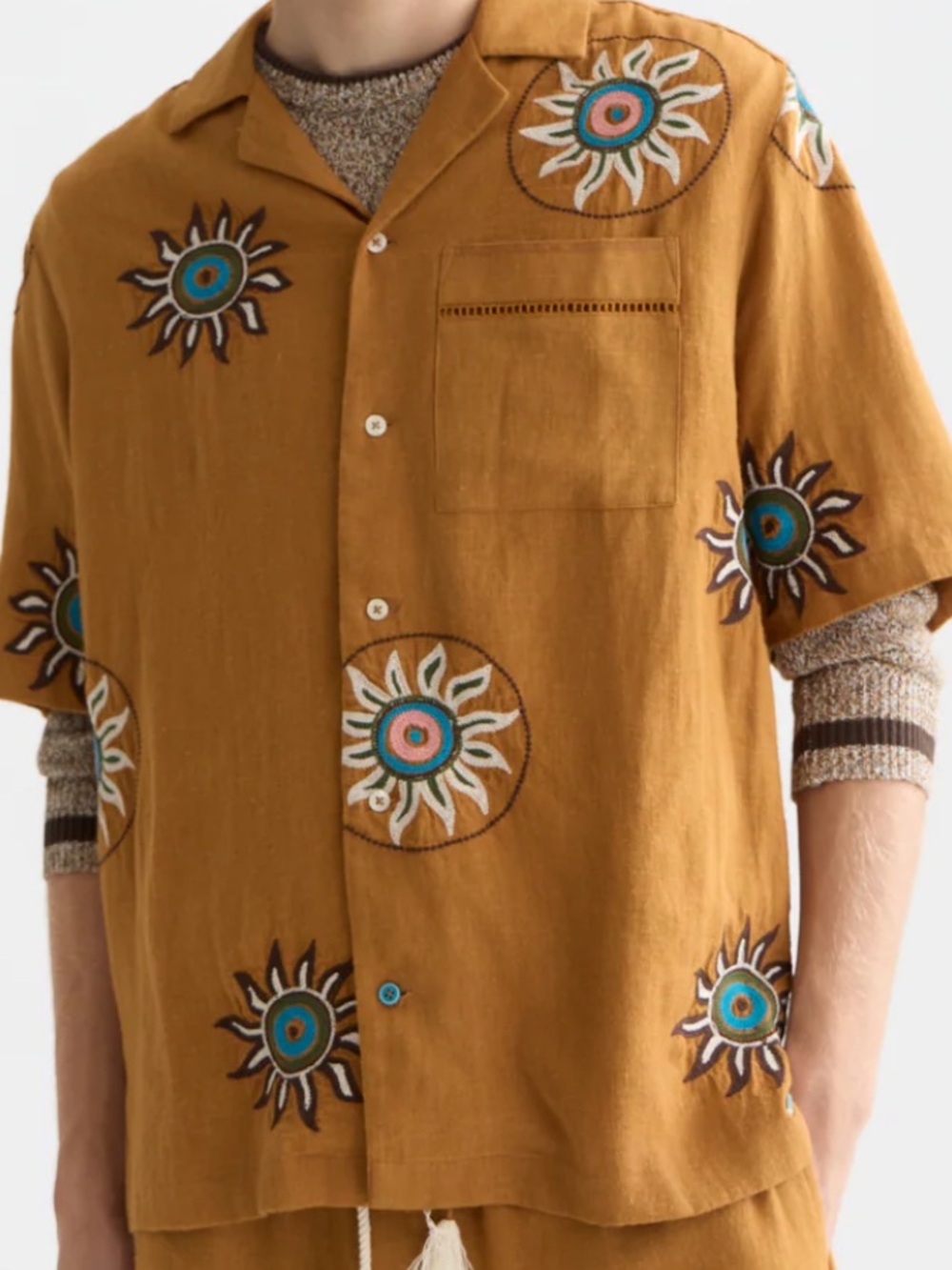 Scotch & Soda - EMBROIDERED LINEN RELAXED-FIT SHIRT
